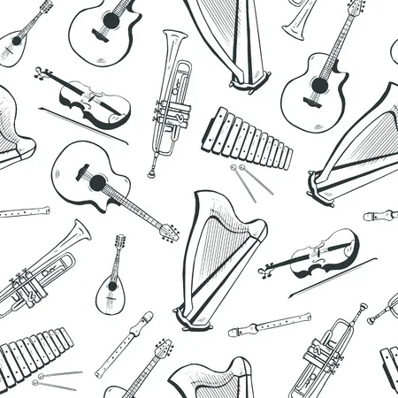 Instrumentos Musicales 93 páginas para colorear imprimibles Instrumentos Musicales para colorear para adultos 2