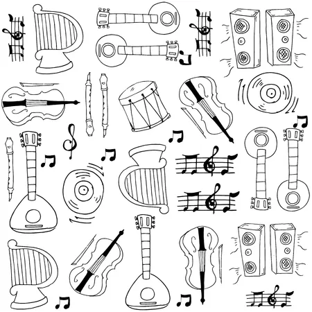 Instrumentos Musicales 87 Instrumentos Musicales para colorear páginas para colorear para adultos 5