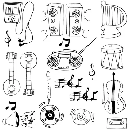 Instrumentos Musicales 86 niños Instrumentos Musicales para colorear páginas para colorear 1