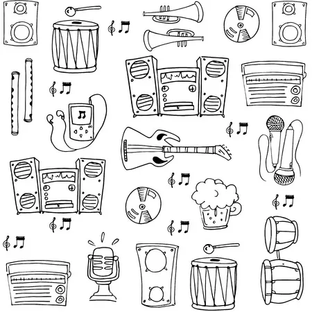 Instrumentos Musicales 82 páginas para colorear imprimibles Instrumentos Musicales para colorear para adultos 1