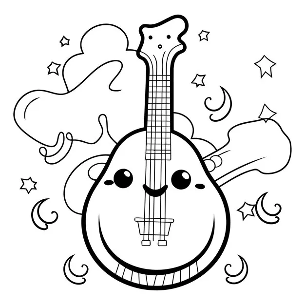Instrumentos Musicales 214 páginas para colorear para adultos Instrumentos Musicales para colorear 6