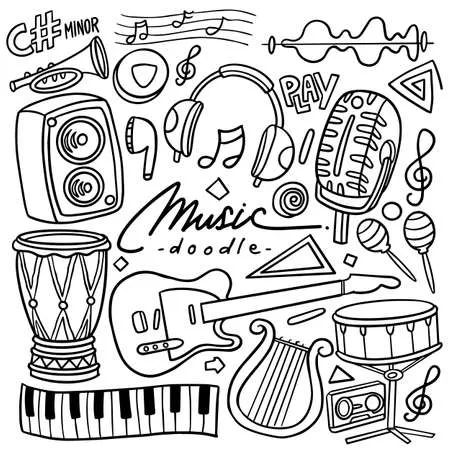 Instrumentos Musicales 62 páginas para colorear Instrumentos Musicales para colorear imprimibles gratis 1