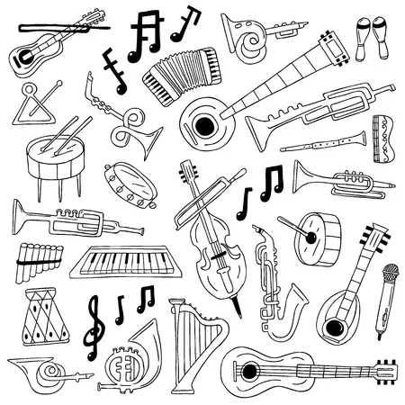 Instrumentos Musicales 43 Instrumentos Musicales para colorear páginas para colorear para niños
