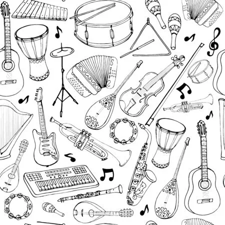 Instrumentos Musicales 37 para colorear Instrumentos Musicales para colorear