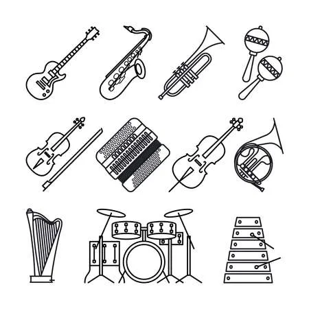 Instrumentos Musicales 33 dibujos para colorear grinch Instrumentos Musicales para colorear 1