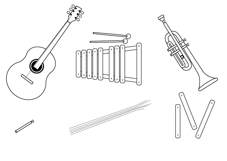 Instrumentos Musicales 29 páginas para colorear gratis Instrumentos Musicales para colorear