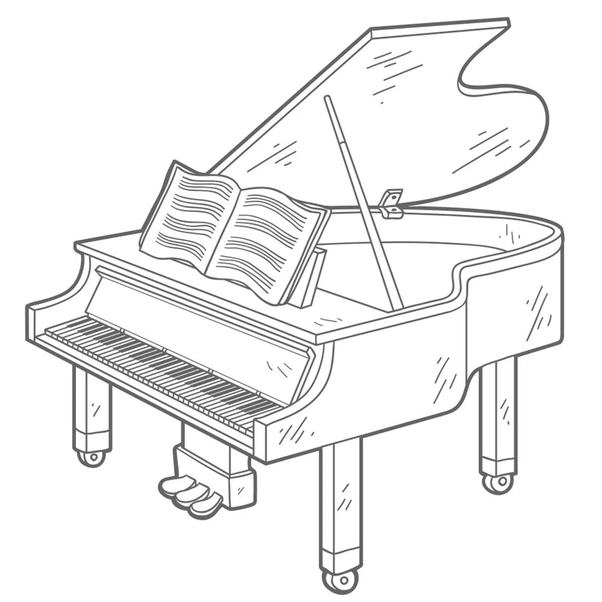 Instrumentos Musicales 21 páginas para colorear kawaii lindas Instrumentos Musicales para colorear