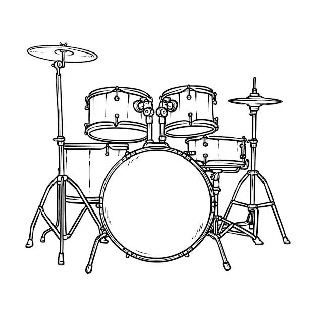 Instrumentos Musicales 209 Instrumentos Musicales para colorear páginas para colorear fáciles 5