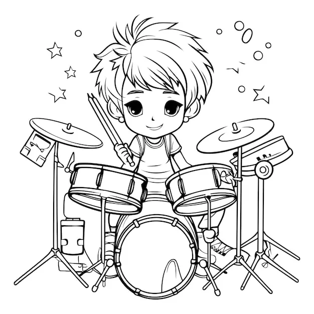 Instrumentos Musicales 204 Instrumentos Musicales para colorear páginas para colorear gratis 10