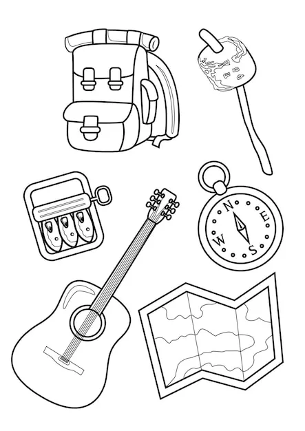 Instrumentos Musicales 201 páginas para colorear de preescolar Instrumentos Musicales para colorear 1