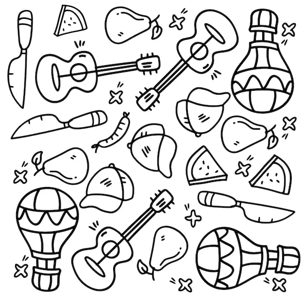 Instrumentos Musicales 226 dibujos para colorear Instrumentos Musicales para colorear 2