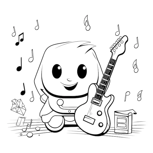 Instrumentos Musicales 178 divertidas páginas para colorear Instrumentos Musicales para colorear 1