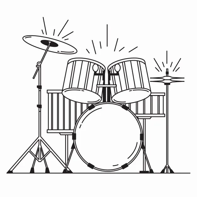Instrumentos Musicales 175 páginas para colorear gratis Instrumentos Musicales para colorear pdf 4