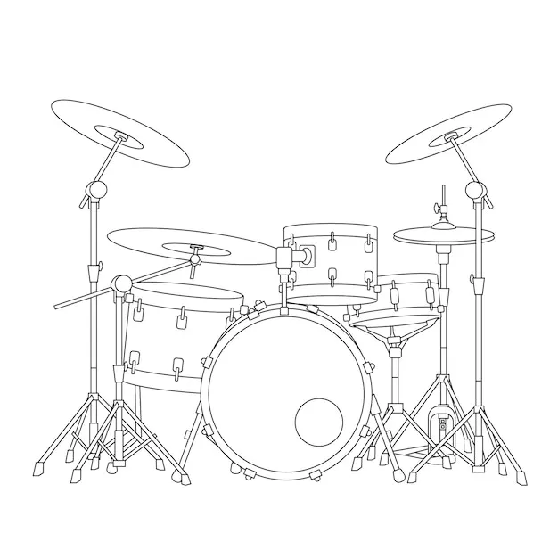 Instrumentos Musicales 173 páginas para colorear lindas y fáciles de Instrumentos Musicales para colorear 3