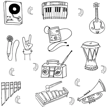 Instrumentos Musicales 166 páginas para colorear para imprimir gratis Instrumentos Musicales para colorear 3