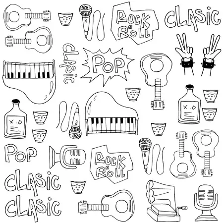 Instrumentos Musicales 165 páginas para colorear gratis para adultos Instrumentos Musicales para colorear 2