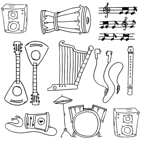 Instrumentos Musicales 164 páginas para colorear detalladas de Instrumentos Musicales para colorear 3