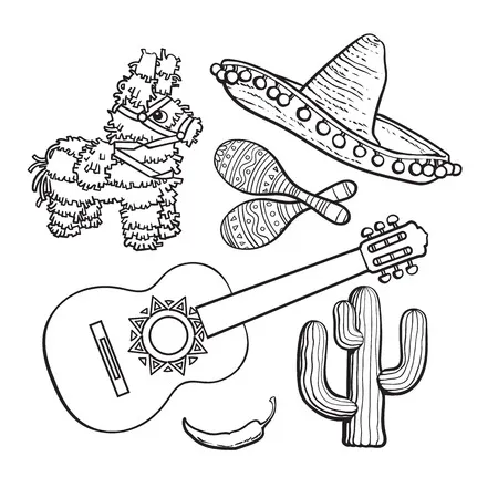 Instrumentos Musicales 158 Instrumentos Musicales para colorear páginas para colorear fáciles 4