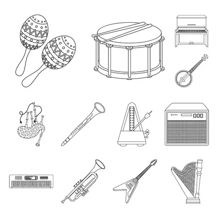 Instrumentos Musicales 152 páginas para colorear imprimibles Instrumentos Musicales para colorear 5