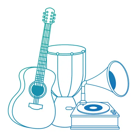 Instrumentos Musicales 148 Instrumentos Musicales para colorear páginas para colorear 1