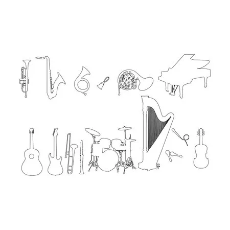 Instrumentos Musicales 134 Instrumentos Musicales para colorear páginas para colorear gratis 8