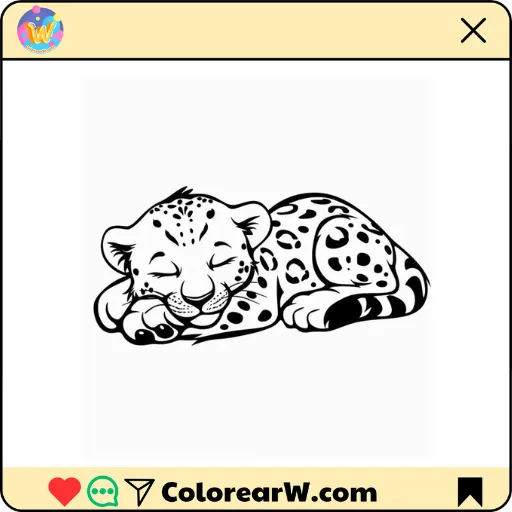 Leopardo para colorear thumbnail