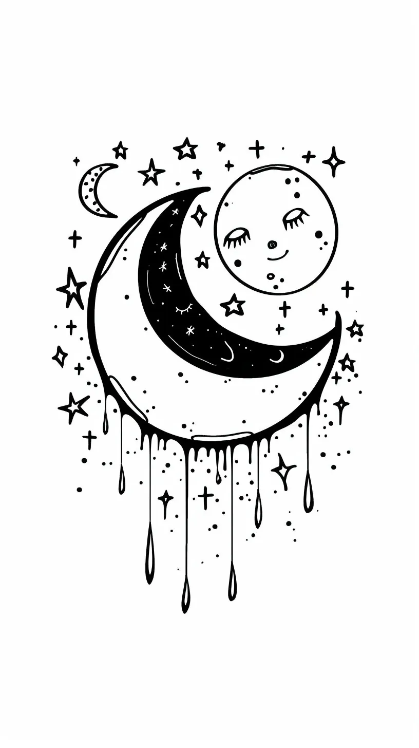 páginas para colorear imprimibles Luna para colorear para adultos