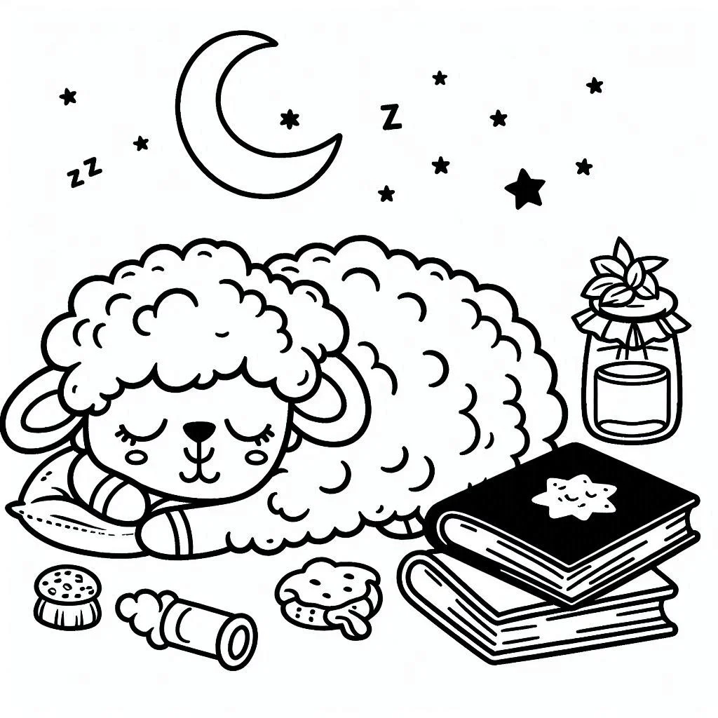Schaf 23 Happy Pages Ausmalbilder Schlafende Schafe 6