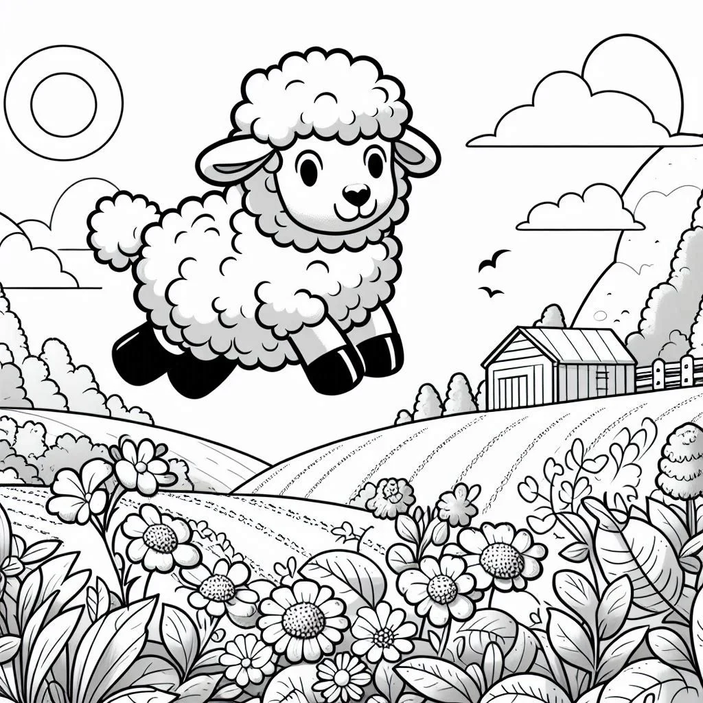 Schaf 19 Ausmalbilder Jumping Sheep Seiten 5 Ausdrucke