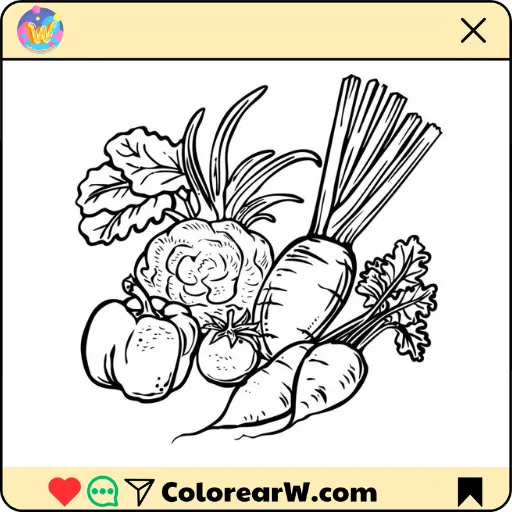 Verduras 1 Verduras para colorear thumbnail