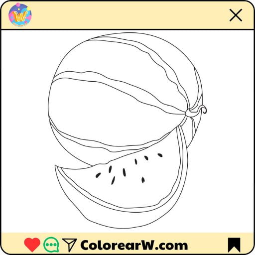 Sandía para colorear thumbnail