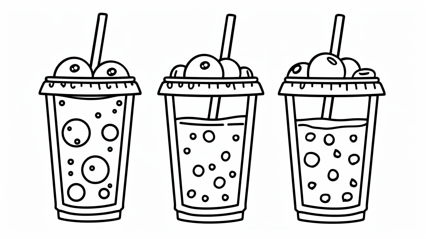 Té con leche 4 páginas para colorear imprimibles Té de la leche para Colorear para adultos