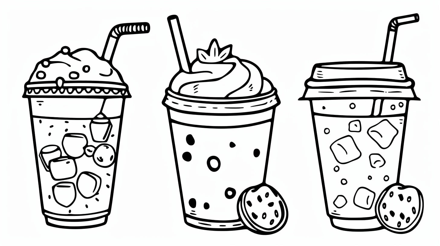 Té con leche 9 páginas para colorear gratis Té de la leche para Colorear para niños