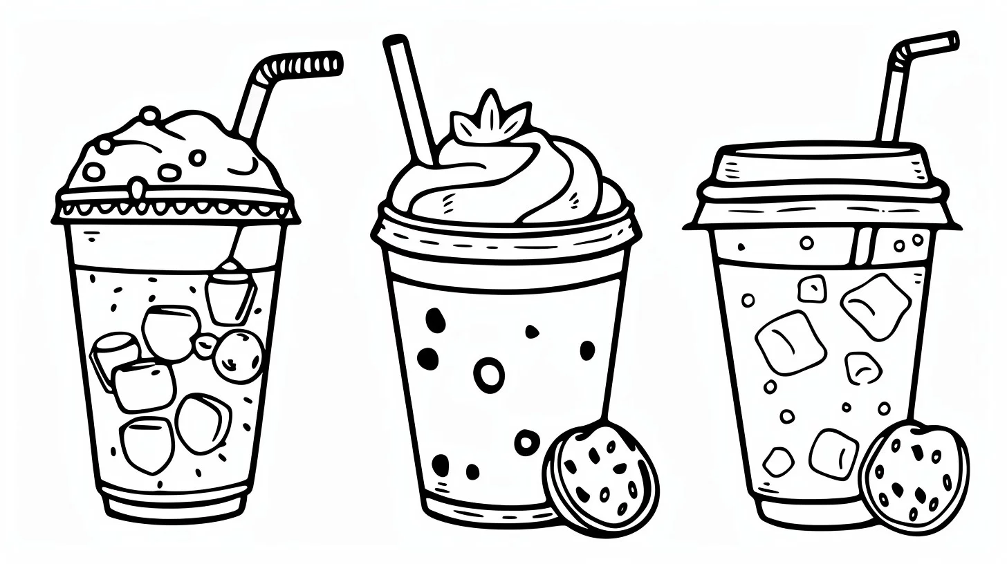Té con leche 9 páginas para colorear gratis Té de la leche para Colorear para niños