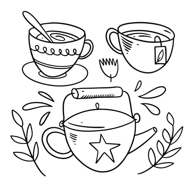 Té con leche 33 páginas para colorear fáciles de Té de la leche para Colorear