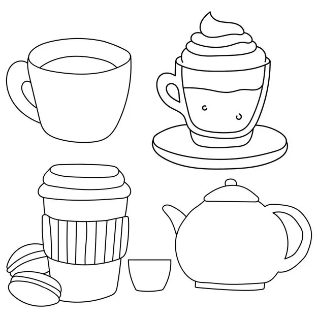 Té con leche 29 páginas para colorear gratis para adultos Té de la leche para Colorear 1