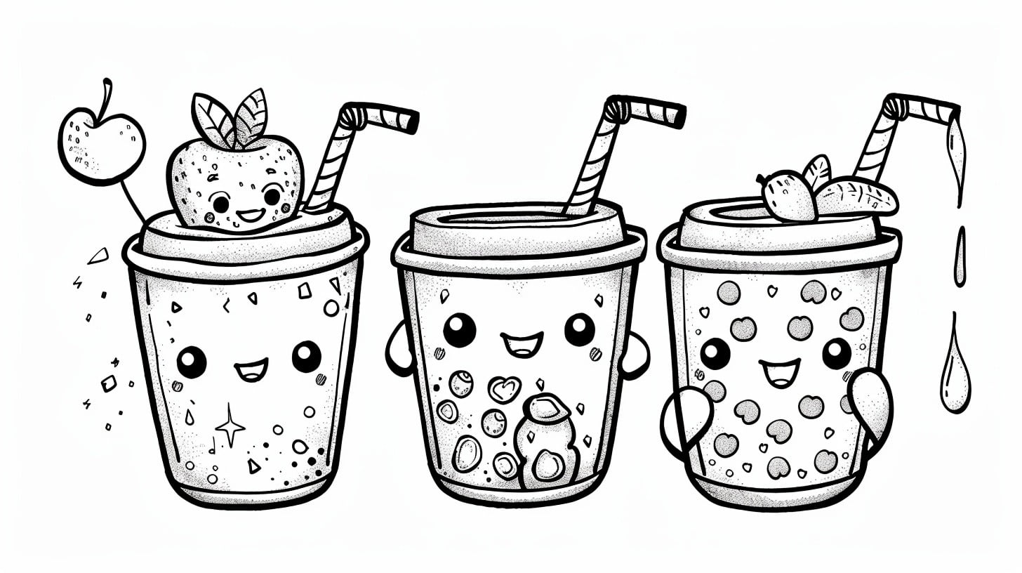 Té con leche 13 páginas para colorear detalladas de Té de la leche para Colorear para adultos