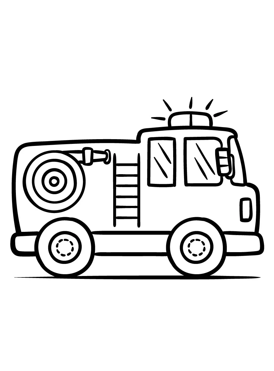 páginas para colorear gratis Camión de bomberos para colorear 1