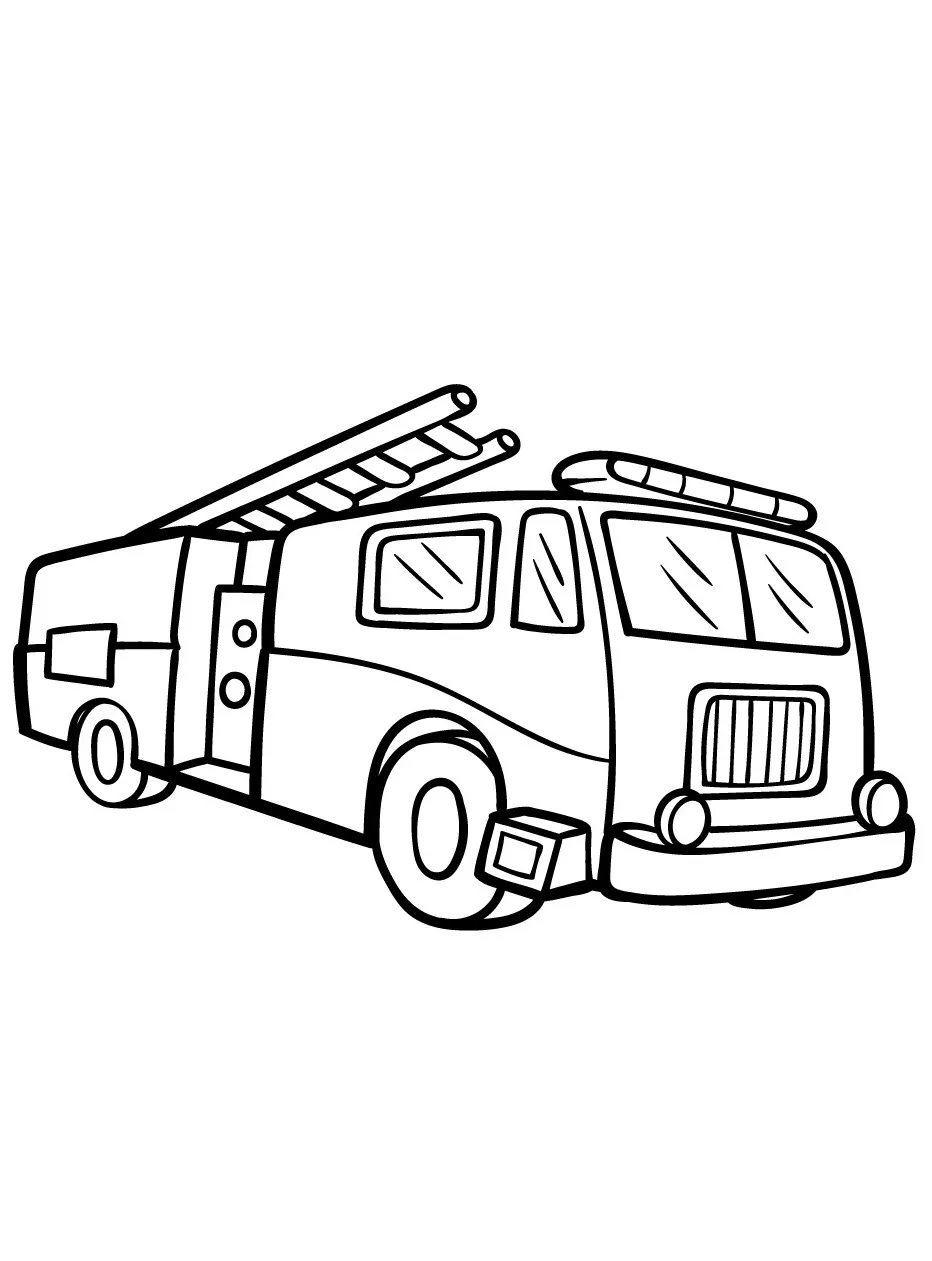 colorear páginas de Camión de bomberos para colorear