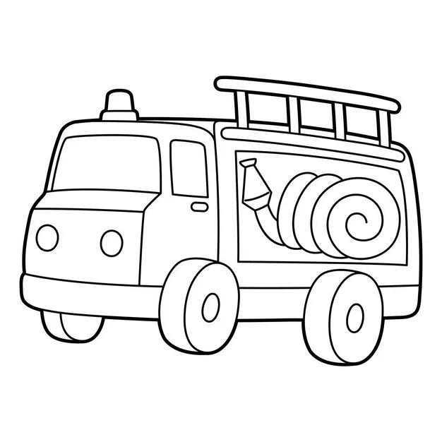 páginas para colorear imprimibles Camión de bomberos para colorear 2