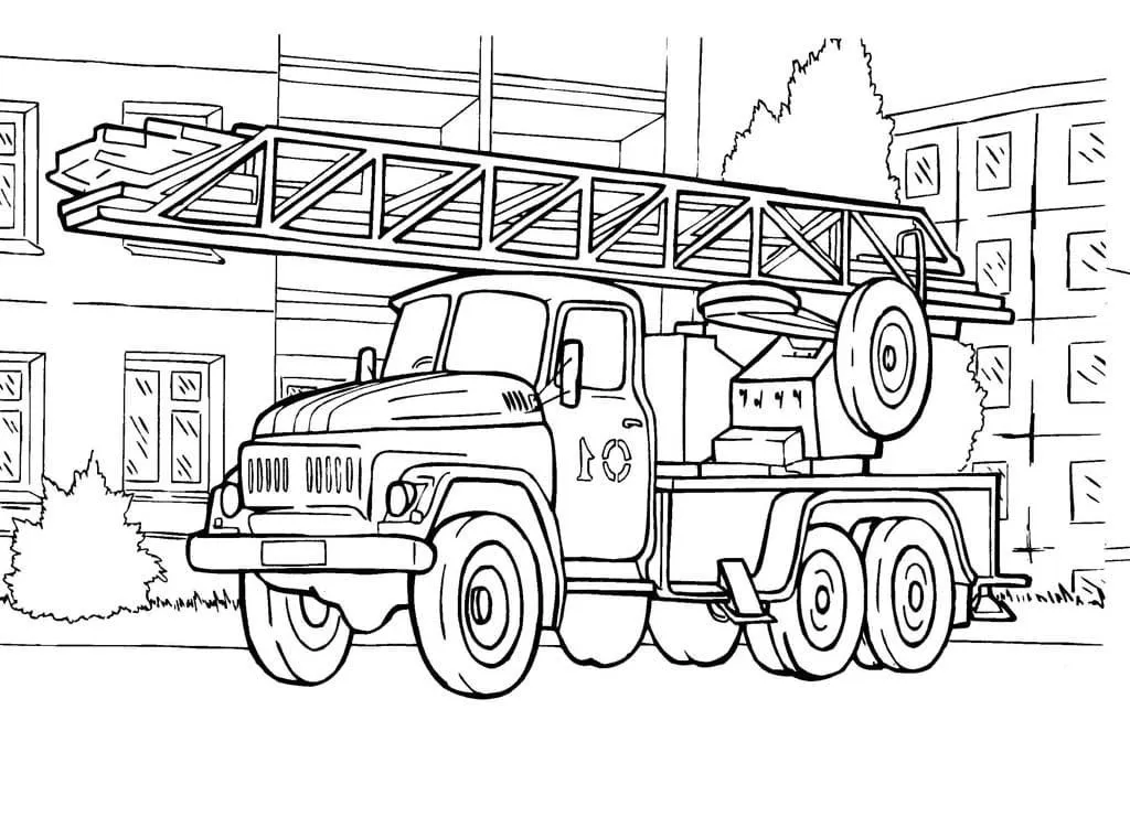 páginas para colorear gratis Camión de bomberos para colorear pdf 1