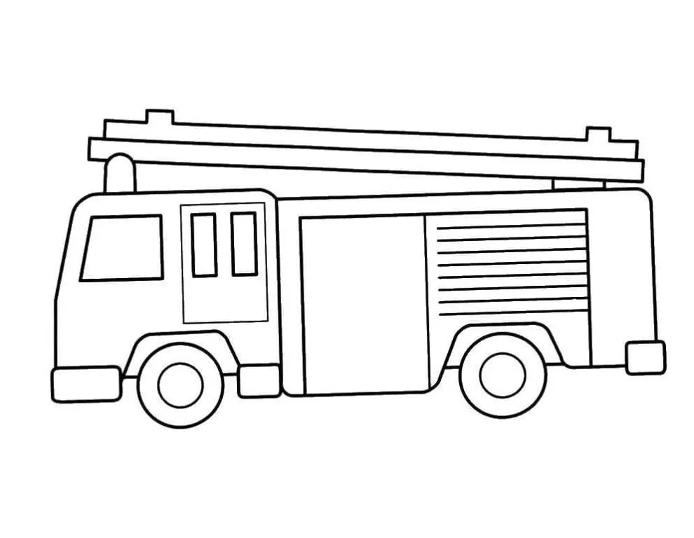 páginas para colorear detalladas de Camión de bomberos para colorear 1