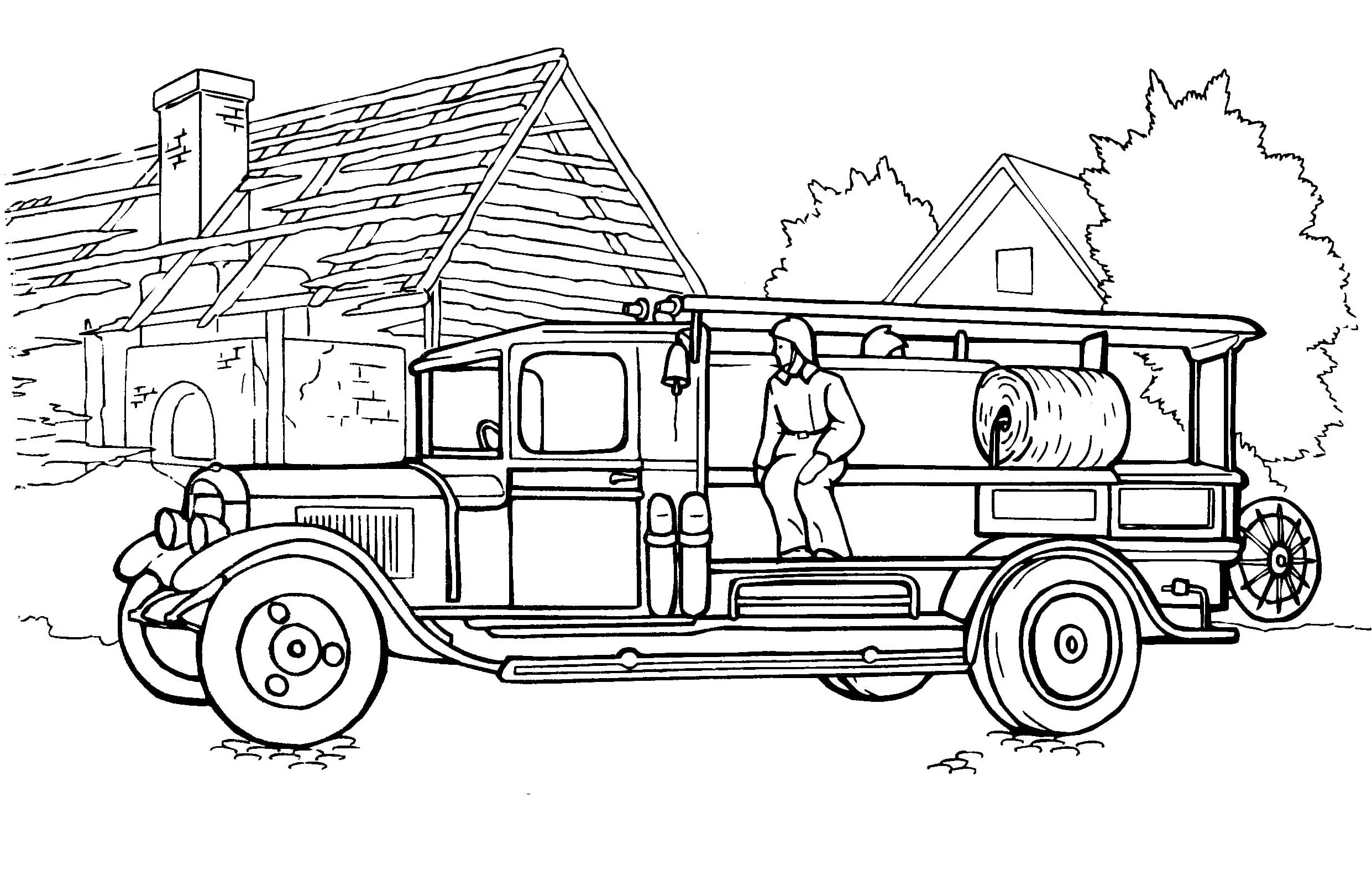 páginas para colorear Camión de bomberos para colorear imprimibles gratis