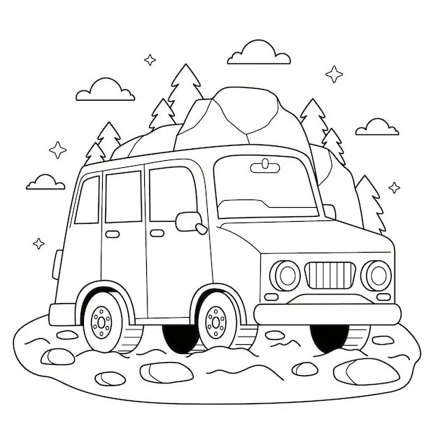 Camión de bomberos para colorear páginas para colorear