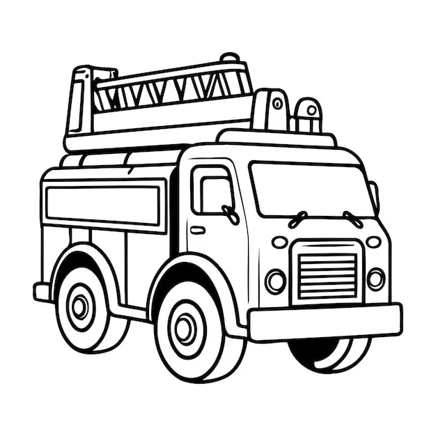 páginas para colorear para niños Camión de bomberos para colorear 1