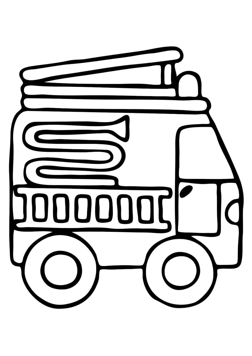 Camión de bomberos para colorear dibujos para colorear 1