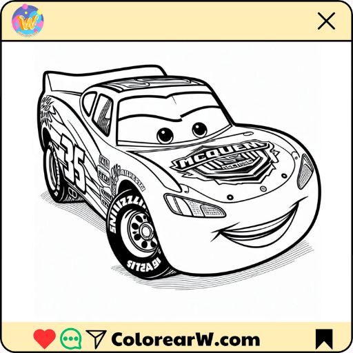Cars disney para colorear thumbnail