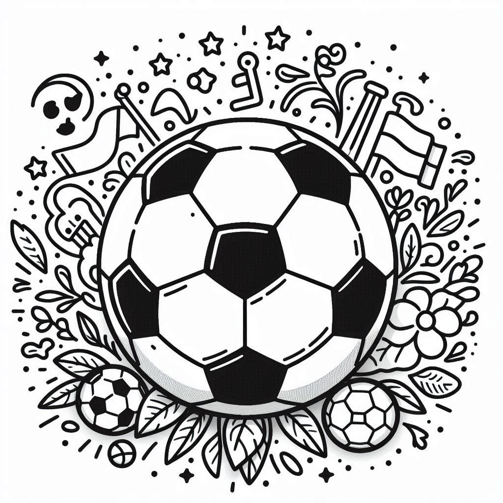 páginas para colorear detalladas de Eurocopa 2024 para colorear para adultos