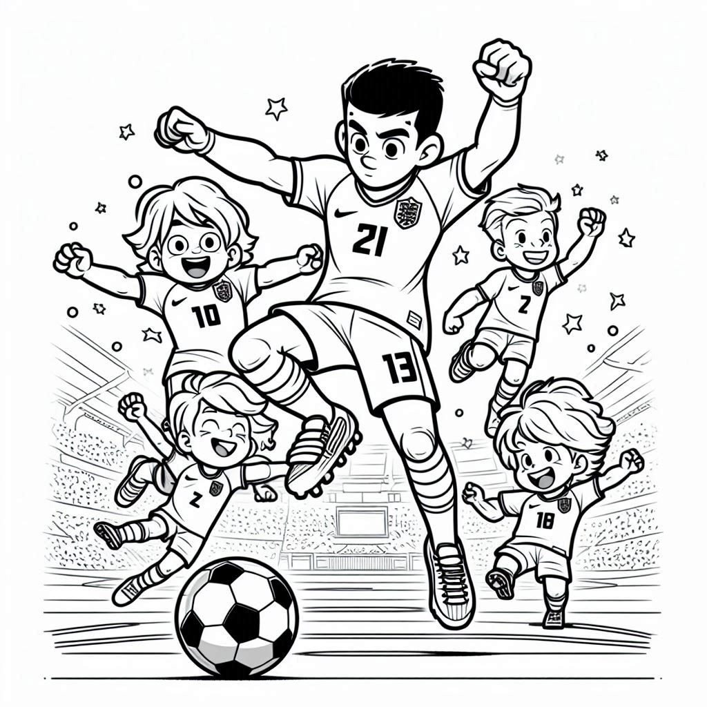 páginas para colorear gratis Eurocopa 2024 para colorear pdf