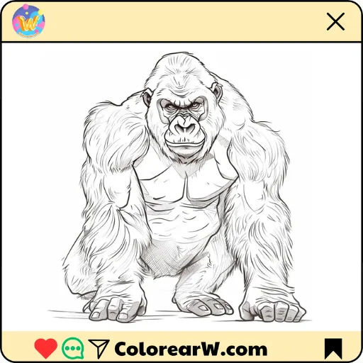 Gorilas para colorear thumbnail